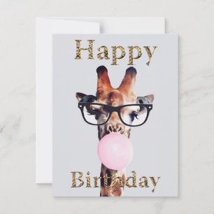 Giraffe mit Brille Alles Gute zum Geburtstag