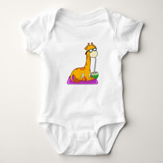 Giraffe mit Coconut Baby Strampler (Vorderseite)