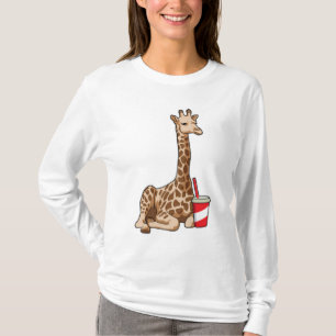Giraffe mit Drink T-Shirt