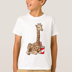 Giraffe mit Drink T-Shirt