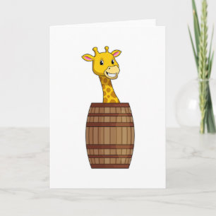 Giraffe mit Fass Karte