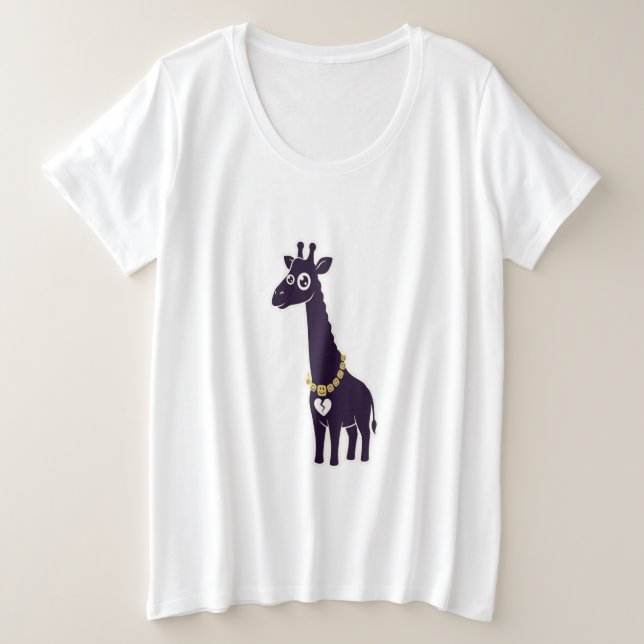 Giraffe mit gebrochenem Herzen Große Größe T-Shirt (Design vorne)