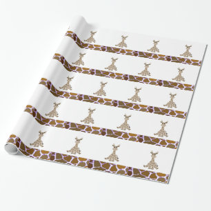 Giraffe mit Giraffe Pelz drucken Geschenkpapier