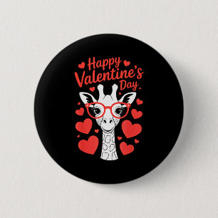 Giraffe mit Herz Gles Liebesfeier Valentinstag Button