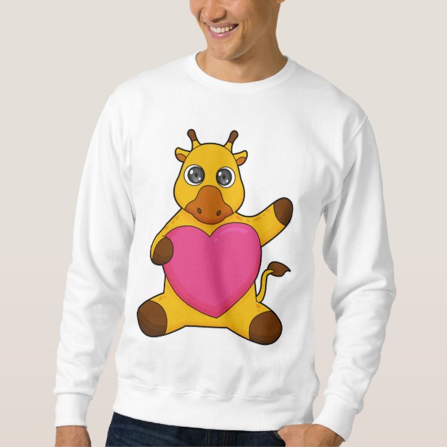 Giraffe mit Herz Sweatshirt (Vorderseite)