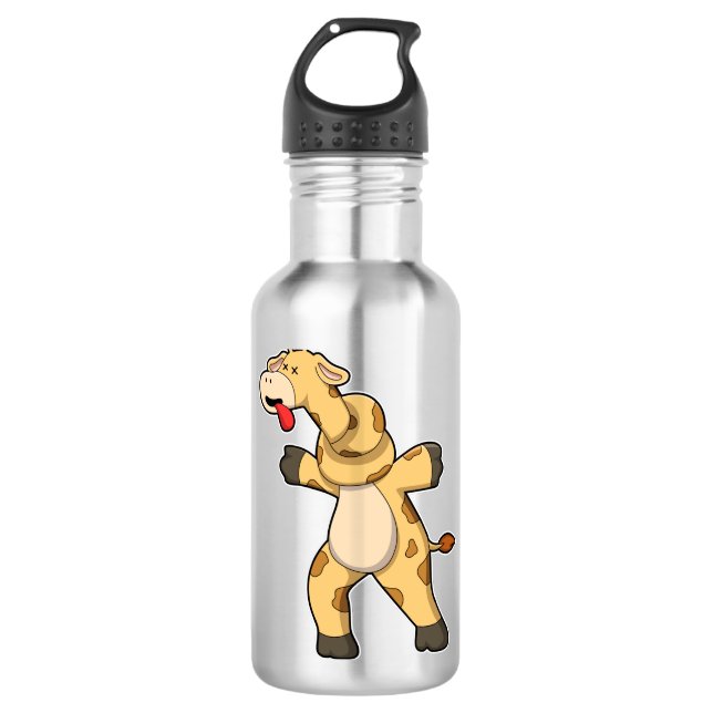 Giraffe mit Knot in Neck Edelstahlflasche (Vorderseite)