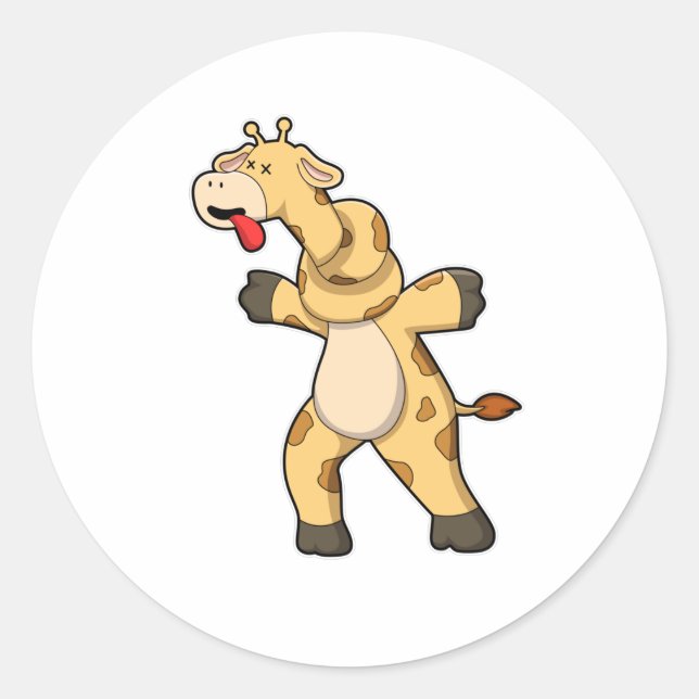 Giraffe mit Knot in Neck Runder Aufkleber (Vorderseite)