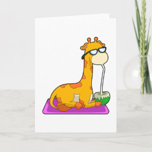 Giraffe mit Kokosnuss Karte