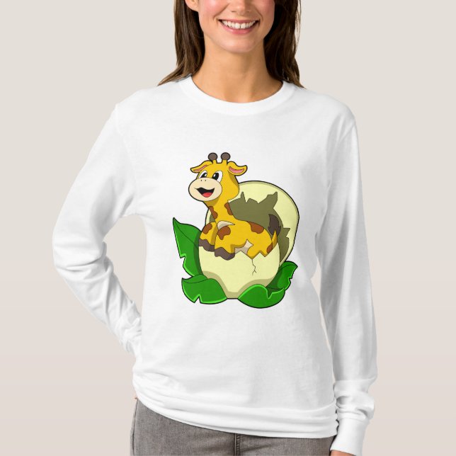 Giraffe mit Leaf & Egg T-Shirt (Vorderseite)