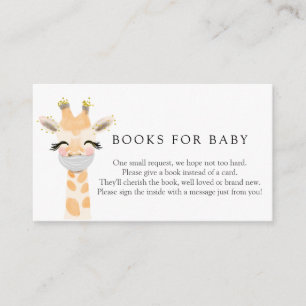 Giraffe mit Maskenbüchern für Babyaufkleber Begleitkarte