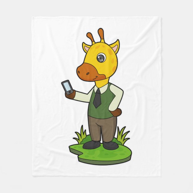 Giraffe mit Mobile Fleecedecke (Vorderseite)