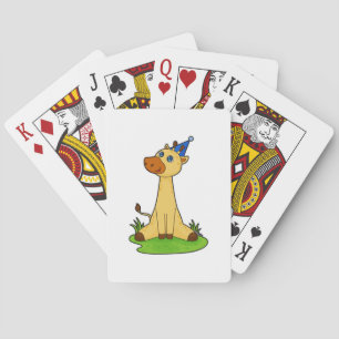 Giraffe mit Party-Hut Spielkarten