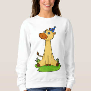 Giraffe mit Party-Hut Sweatshirt