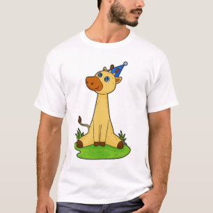 Giraffe mit Party-Hut T-Shirt