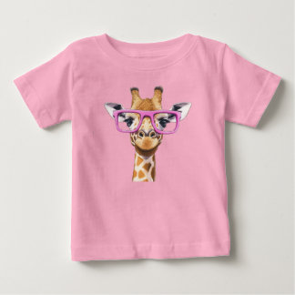Giraffe mit Pink-Brille-T - Shirt