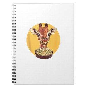 Giraffe mit Popcorn-Cartoon Tierischer Spaß Notizblock