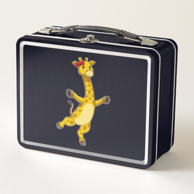 Giraffe mit Ribbon Metall Brotdose (Vorderseite)