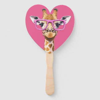 Giraffe mit rosa Brillenfavoriten Fächer