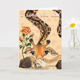 Giraffe mit Rose Funny Mother Day Card Karte