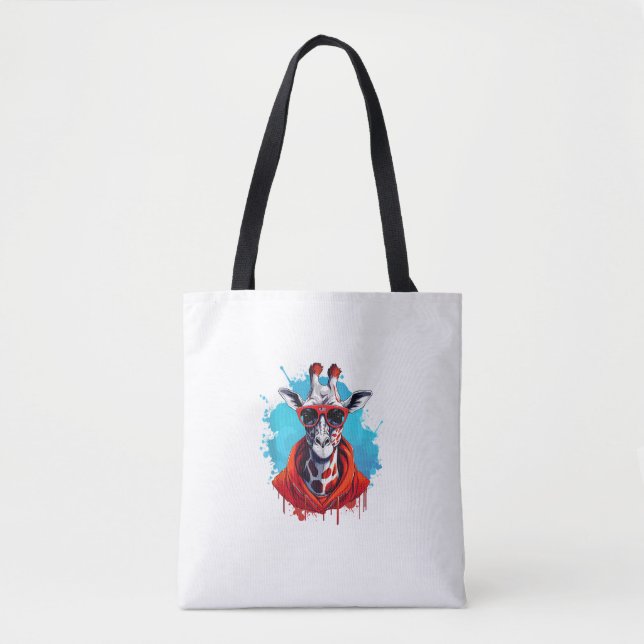 Giraffe mit roter Brille Tasche (Vorderseite)