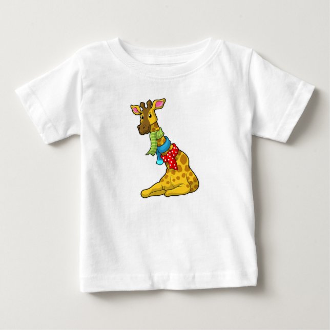 Giraffe mit Scarf Baby T-shirt (Vorderseite)