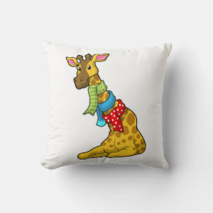 Giraffe mit Scarf Kissen