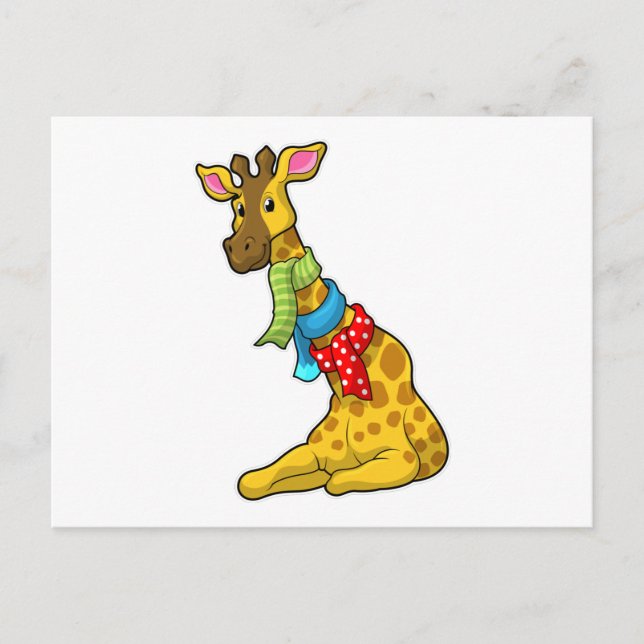 Giraffe mit Scarf Postkarte (Vorderseite)