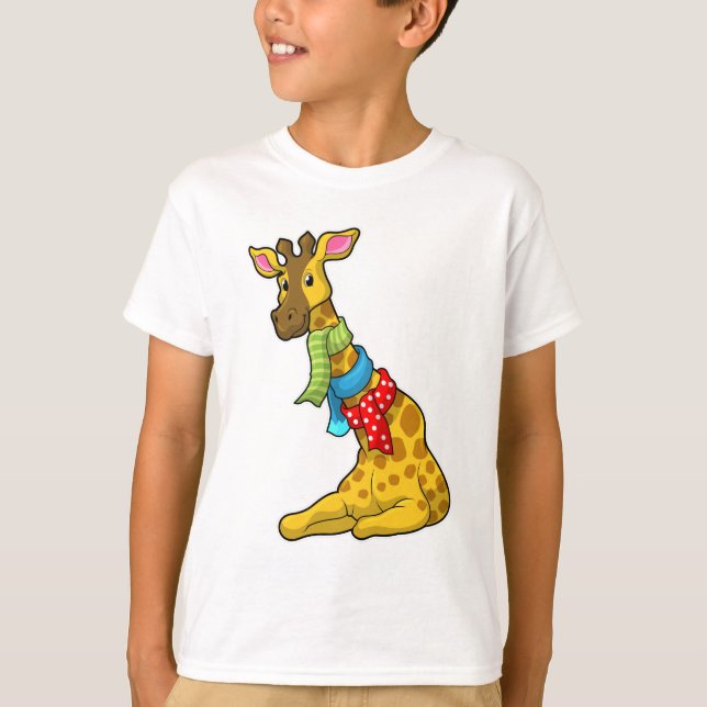 Giraffe mit Scarf T-Shirt (Vorderseite)