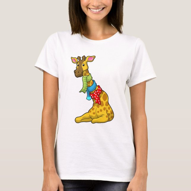 Giraffe mit Scarf T-Shirt (Vorderseite)