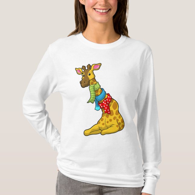 Giraffe mit Scarf T-Shirt (Vorderseite)