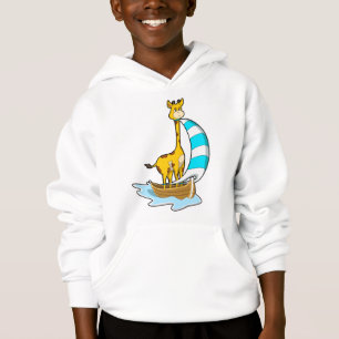 Giraffe mit Segelboot Hoodie