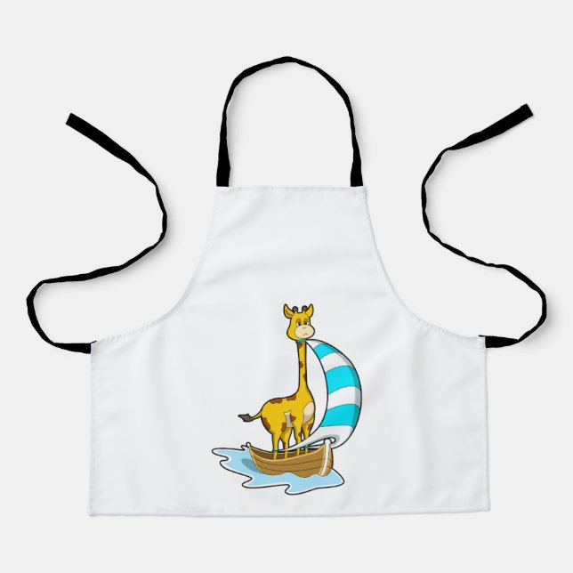 Giraffe mit Segelboot Schürze (Vorderseite)