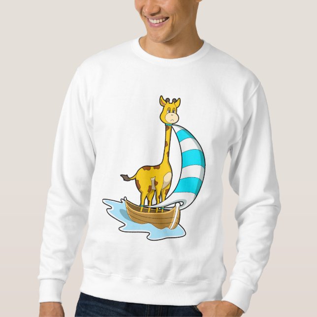 Giraffe mit Segelboot Sweatshirt (Vorderseite)