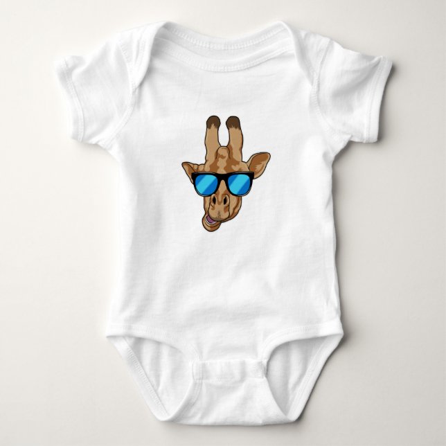 Giraffe mit Sonnenbrille Baby Strampler (Vorderseite)