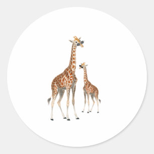 Giraffe mit Sonnenbrille Jungle Safari Animal Gira Runder Aufkleber
