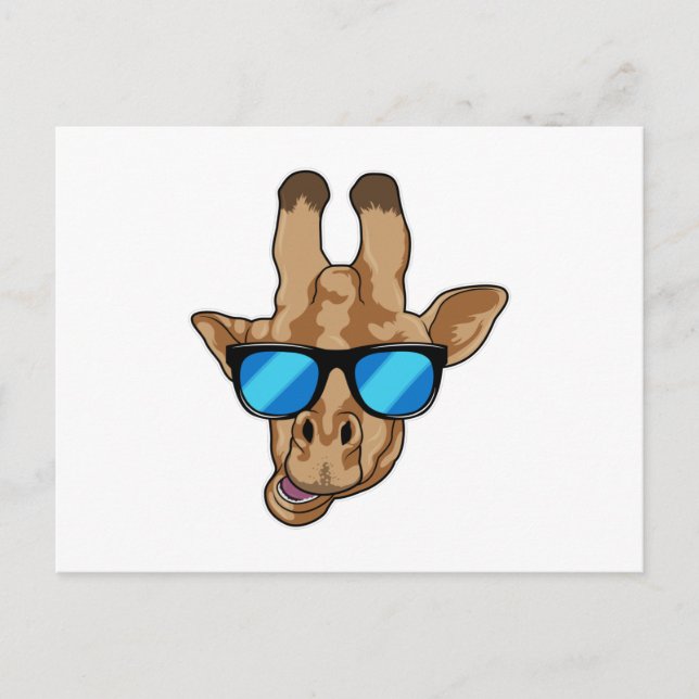 Giraffe mit Sonnenbrille Postkarte (Vorderseite)