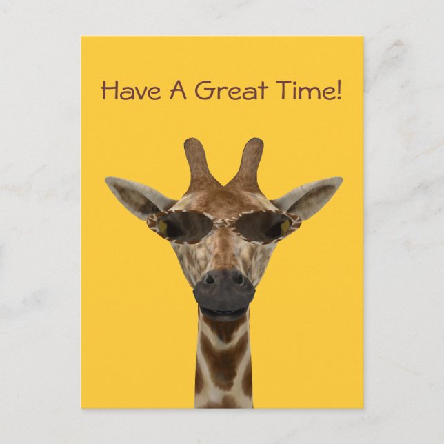Giraffe mit Sonnenbrille Postkarte (Vorderseite)