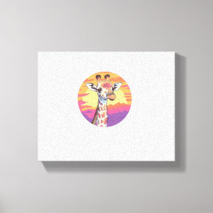 Giraffe mit Sonnenuntergang-Safari-Vibes-Kunst   Leinwanddruck