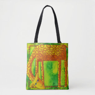 Giraffe mit Wasserfarbmuster Tasche