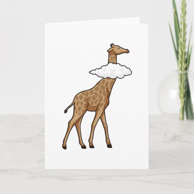 Giraffe mit Wolke Karte (Vorderseite)