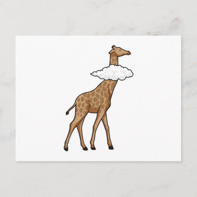 Giraffe mit Wolke Postkarte (Vorderseite)