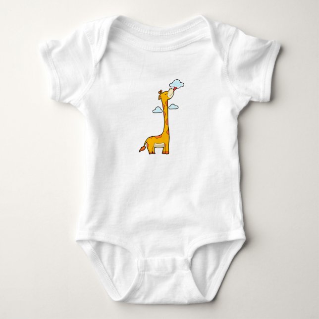 Giraffe mit Wolken Baby Strampler (Vorderseite)