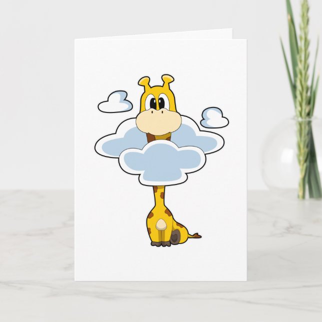 Giraffe mit Wolken Karte (Vorderseite)