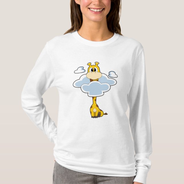Giraffe mit Wolken T-Shirt (Vorderseite)