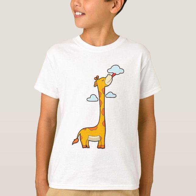 Giraffe mit Wolken T-Shirt (Vorderseite)