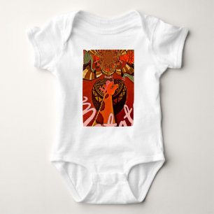 Giraffe mit zwei Ponytails Kunst Baby Strampler