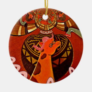 Giraffe mit zwei Ponytails Kunst Keramikornament