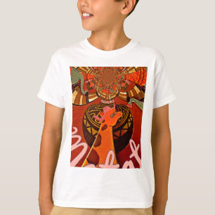 Giraffe mit zwei Ponytails Kunst T-Shirt