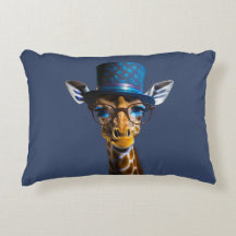 Giraffe mit Zylinder und Brille