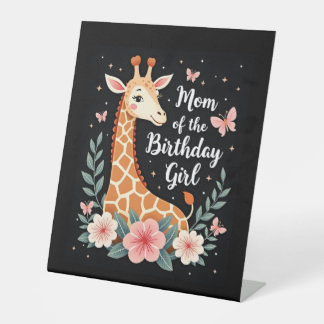 Giraffe Mom of the Birthday Girl Matching Family L Sockelschild